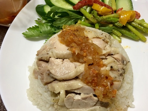 業務スーパー使用カオマンガイ ネギ無きゃ玉ねぎだ